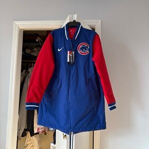 Nike Royal Blue and Red Team Chicago cubs Jacket